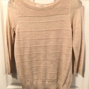 LOFT XS Cream - Pullover 3/4 Sleeve Sweater